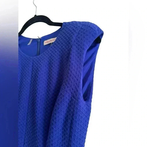 Rebecca Taylor Textured Ponte Knit Mini Dress Royal Blue Size 0 - Picture 8 of 12